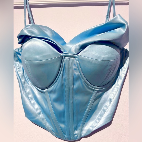 NWT draped bustier top (light blue) - Picture 2 of 5